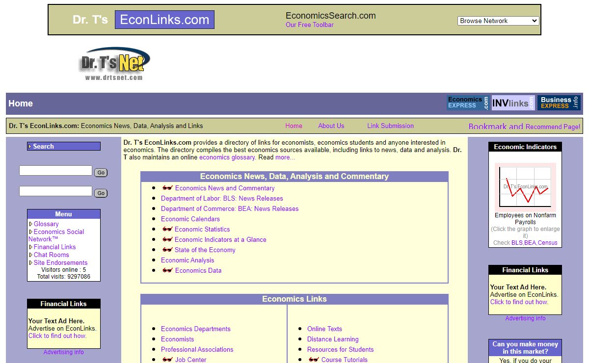 Dr. T's EconLinks.com: Economics News, Data, Analysis and Links