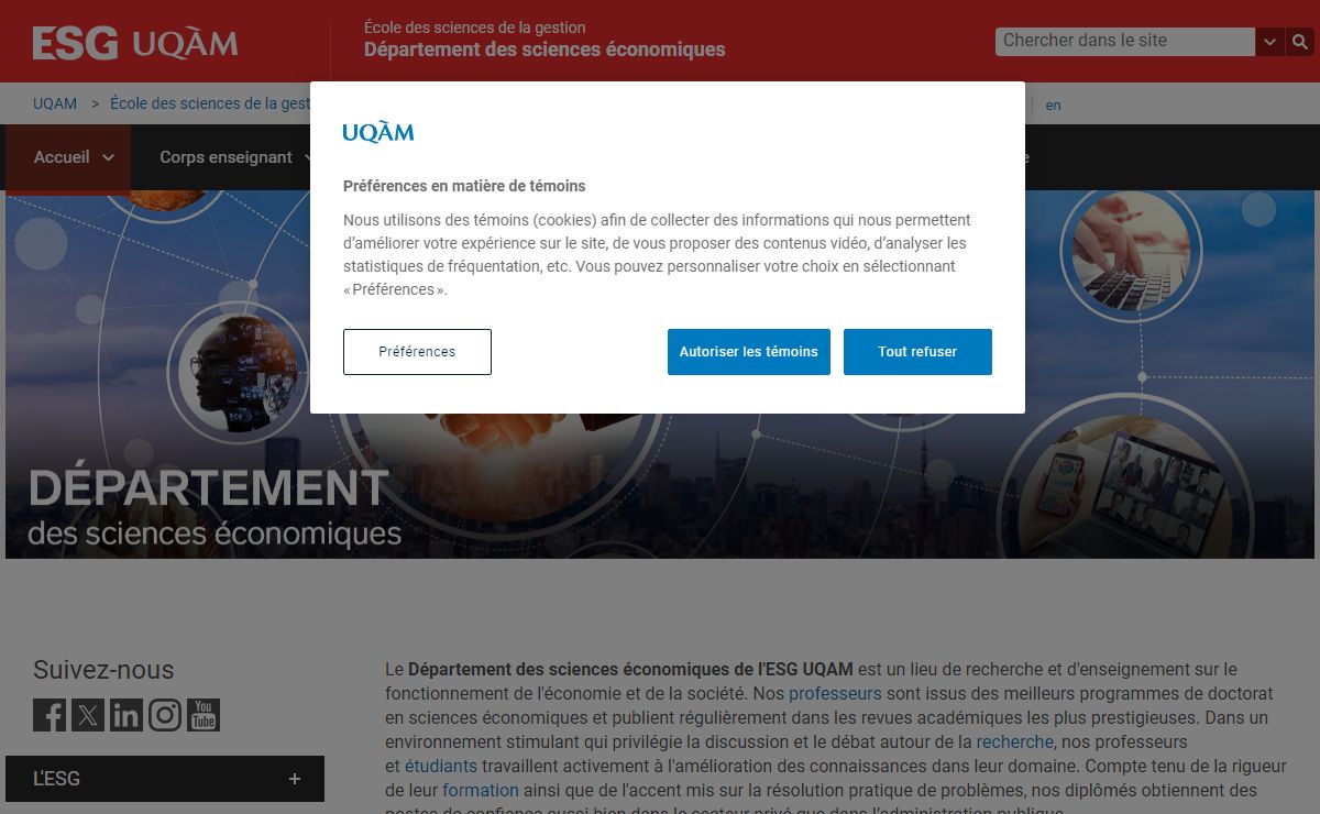 Département des sciences économiques - ESG UQAM