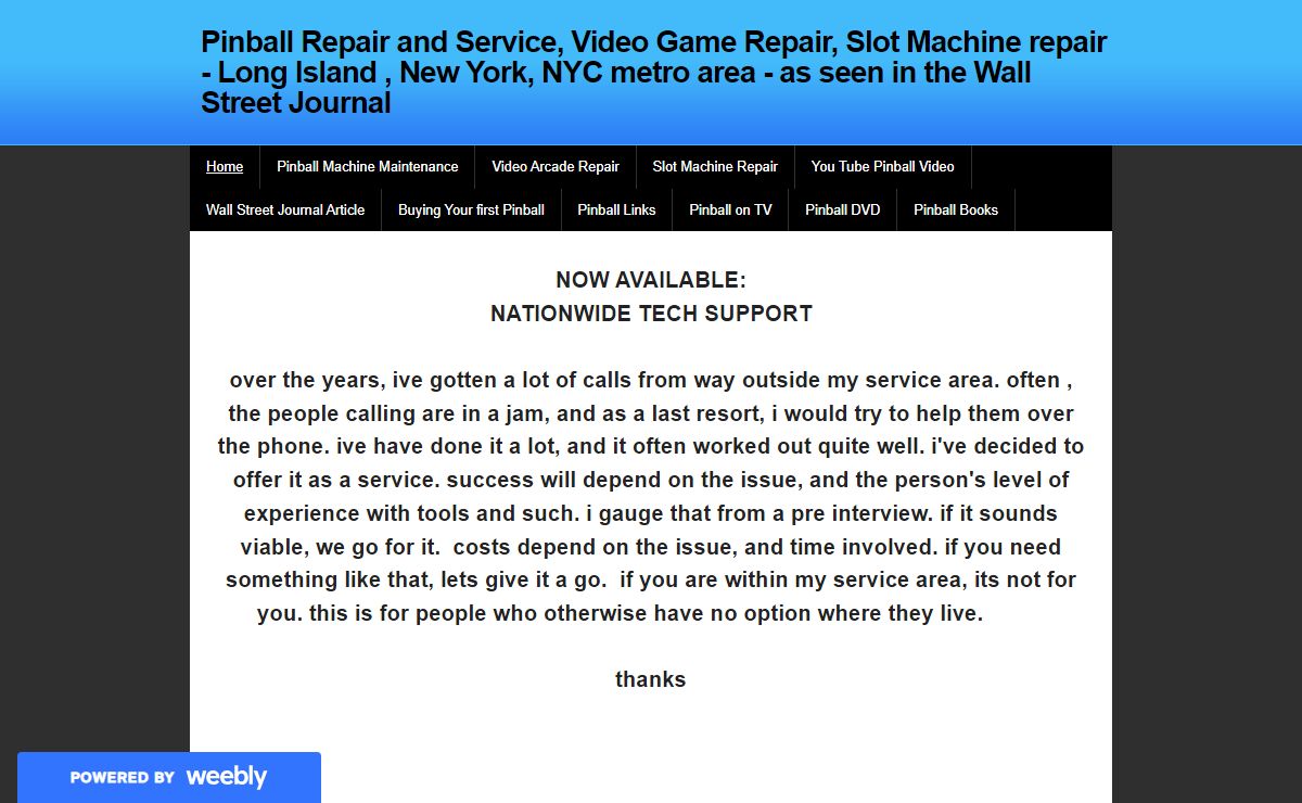 Pinball Repair and Service, Video Game Repair, Slot Machine repair - Long Island , New York, NYC metro area - as seen in the Wall Street Journal - Economy Pinball Repair | Long Island | Video Game & Slot Machine Repair