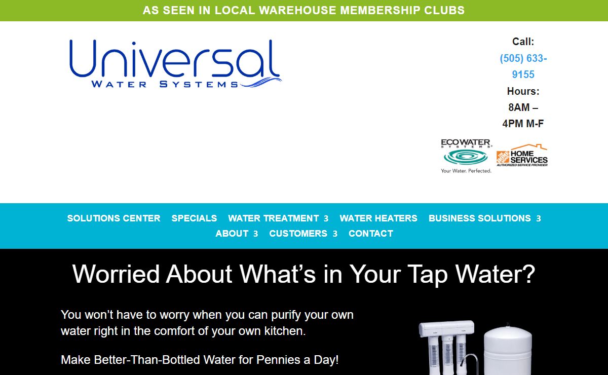 Water Treatment Company Near Me in Albuquerque NM - Universal Water Systems