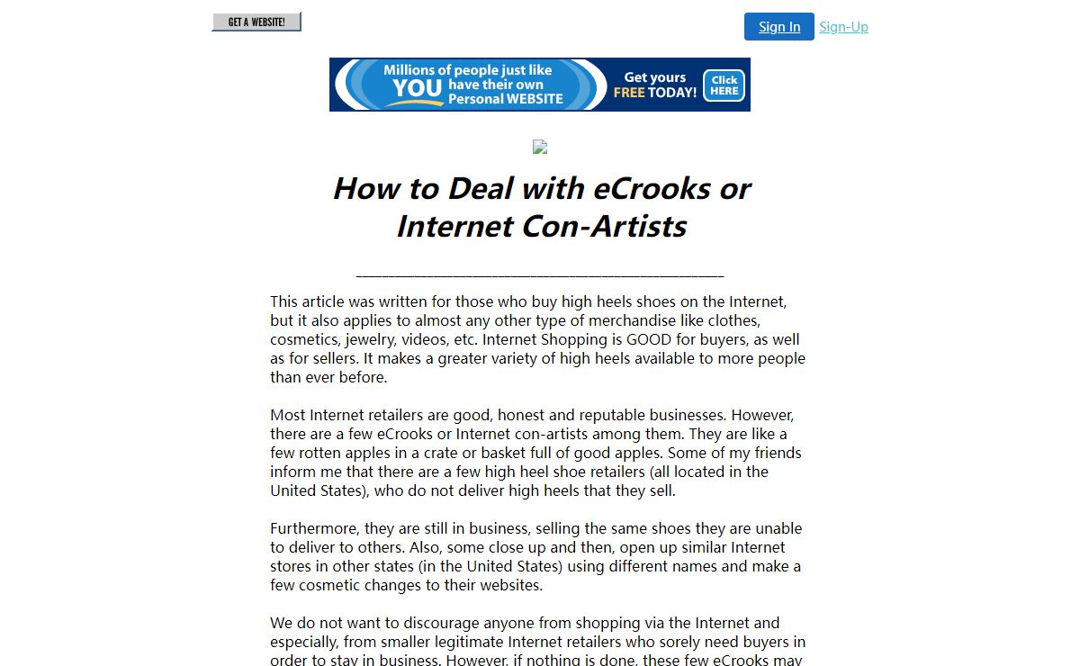How to Deal with eCrooks or Internet Con-Artists