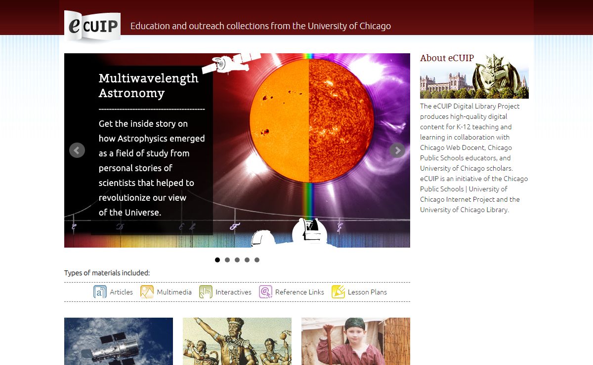 eCUIP :: Education and outreach collections from the University of Chicago