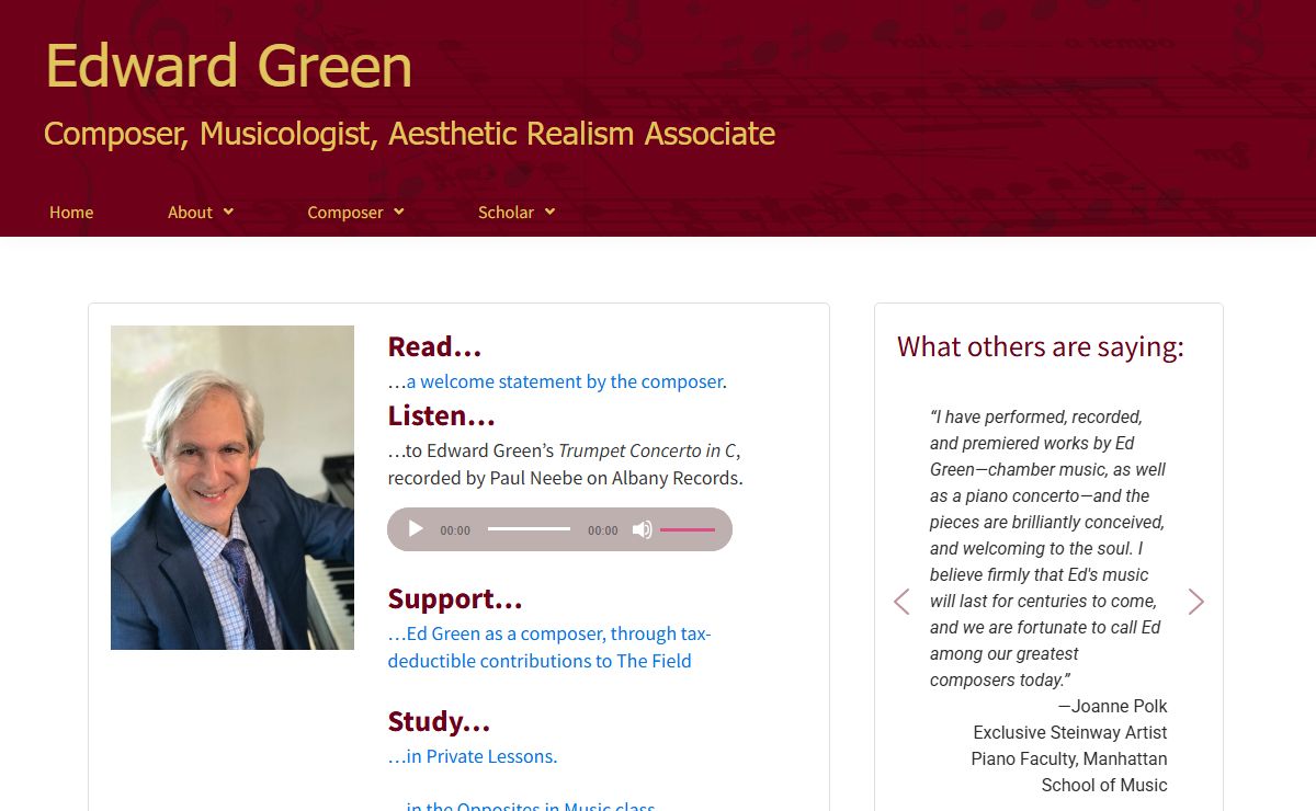 Composer, Musicologist, Aesthetic Realism Associate