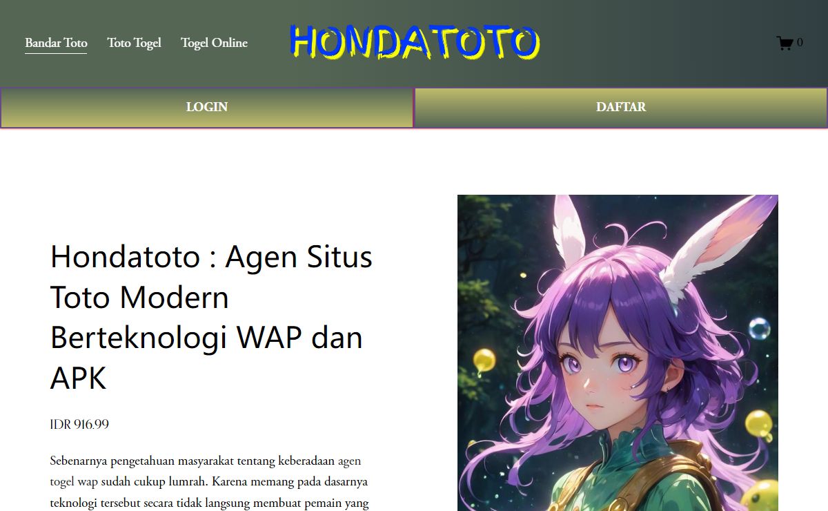 Hondatoto : Agen Situs Toto Modern Berteknologi WAP dan APK