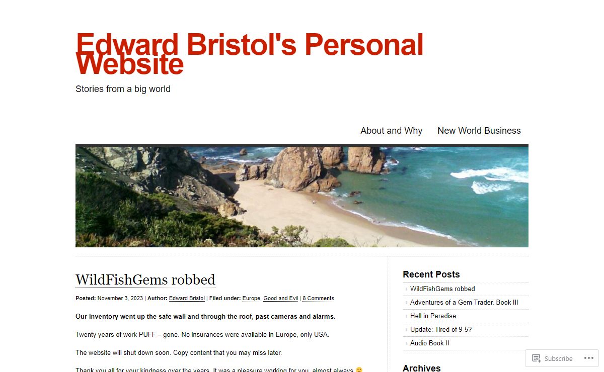 Edward Bristol's Personal Website | Stories from a big world