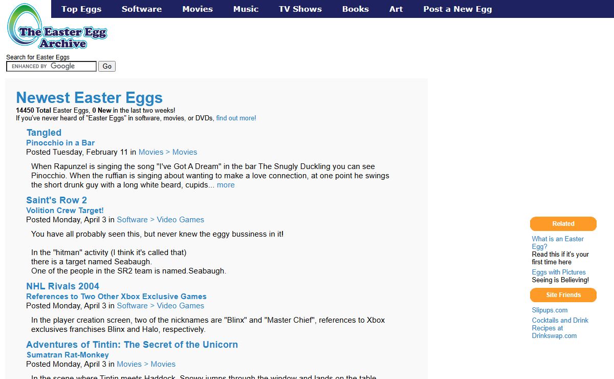 Easter Eggs - Eeggs.com