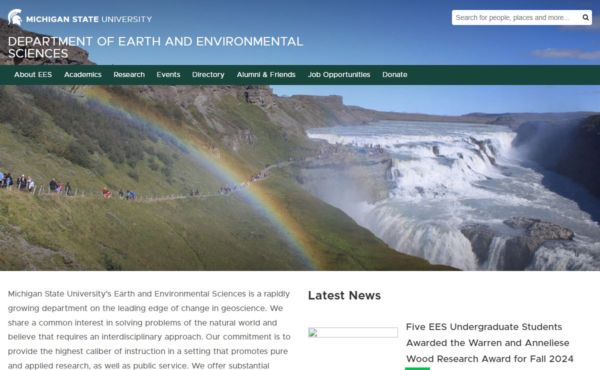 Department of Earth and Environmental Sciences at Michigan State University