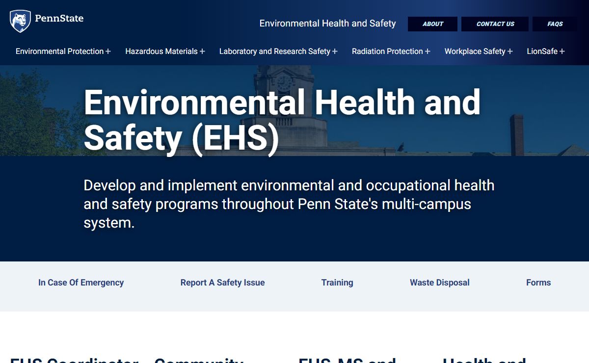 Home Page | Environmental Health and Safety