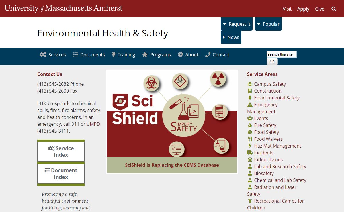 Environmental Health & Safety | UMass Amherst
