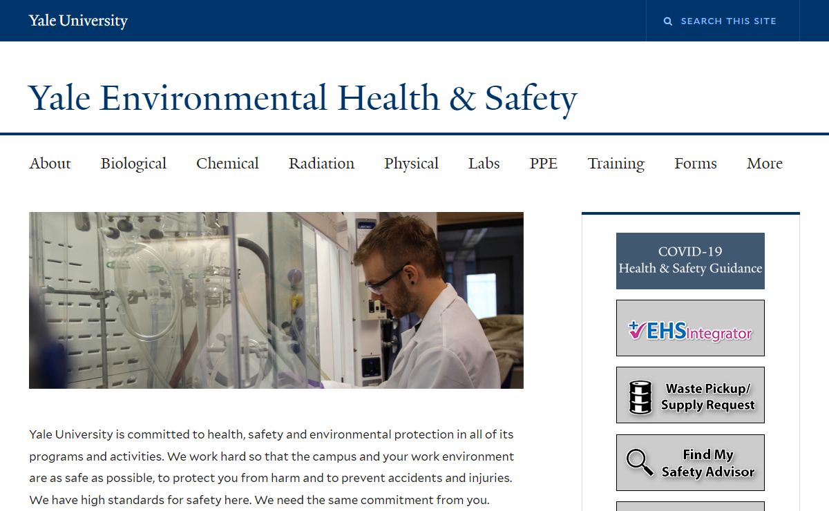 Welcome | Yale Environmental Health & Safety