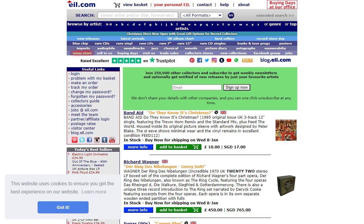 eil.com rare vinyl records, 7", 12", albums, LPs, singles, CDs, CD singles & music memorabilia including imports, new, collectable, promo, vintage, withdrawn & deleted at esprit. We buy & sell record collections