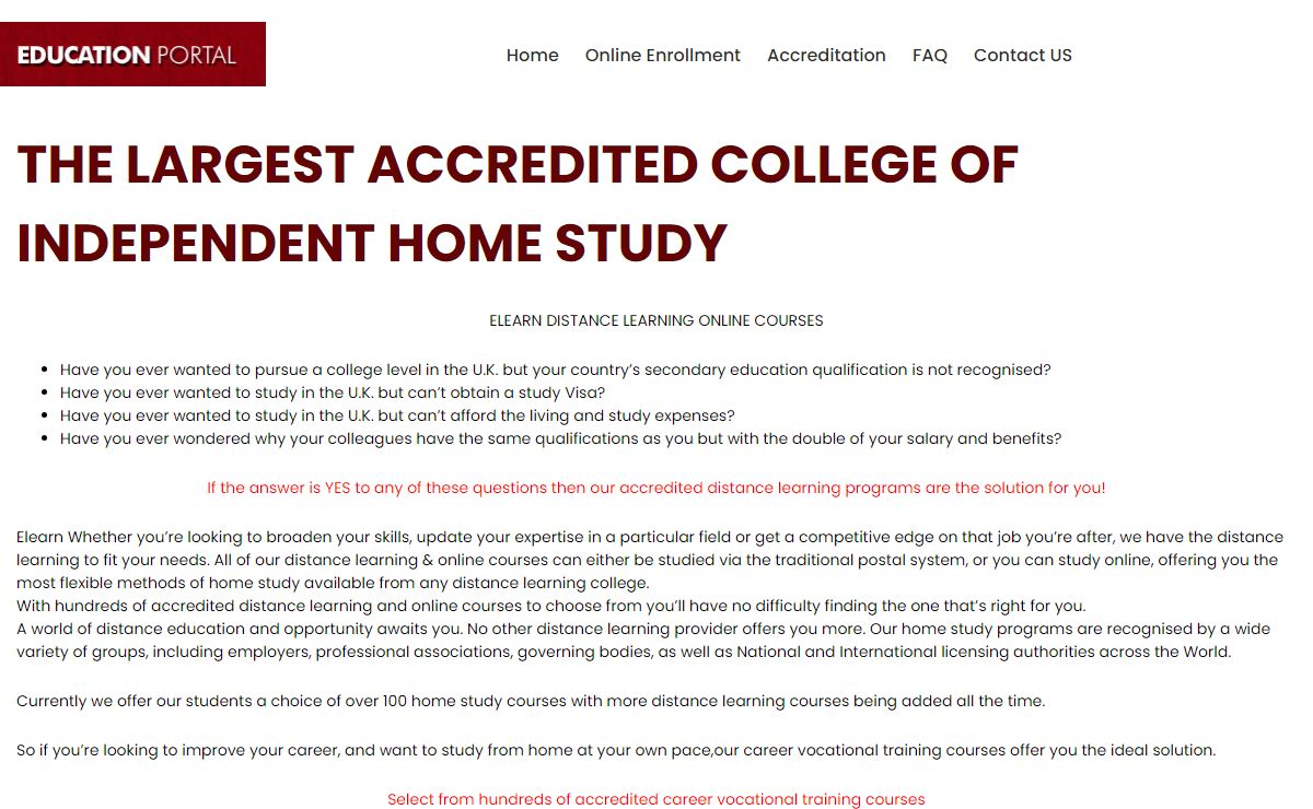 THE LARGEST ACCREDITED COLLEGE OF INDEPENDENT HOME STUDY - Elearn Me Gulf