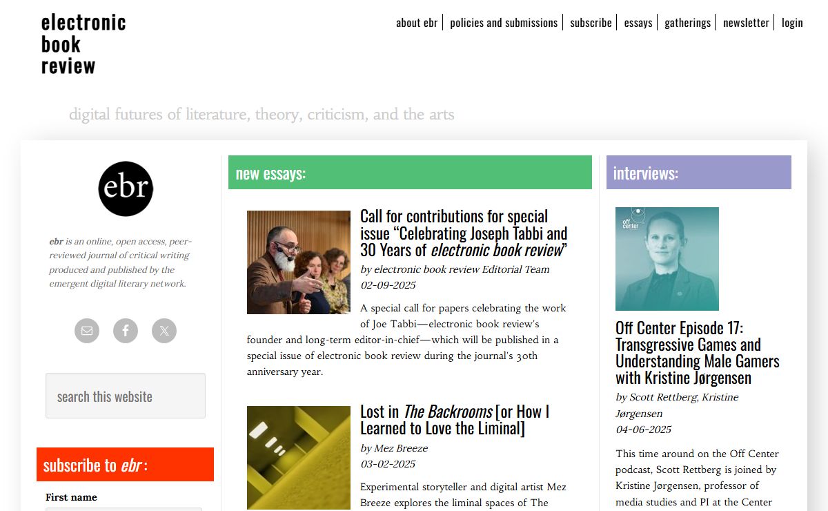 electronic book review – digital futures of literature, theory, criticism, and the arts