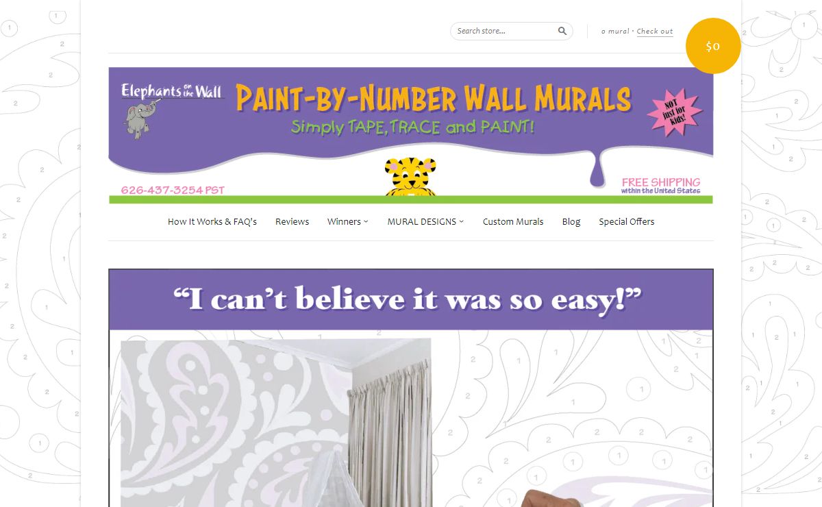 Elephants on the Wall | DIY Wall Murals, Wall Murals for Kids