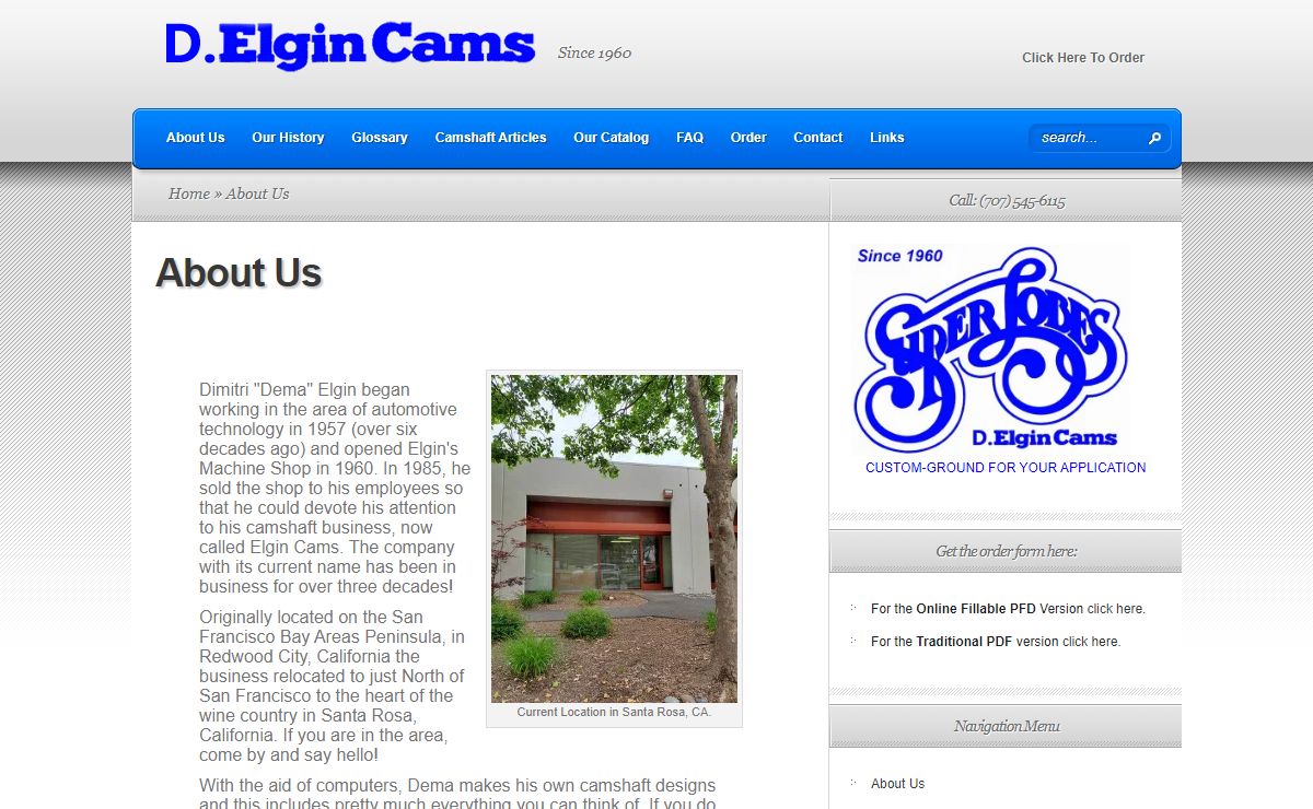 D. Elgin Cams - Santa Rosa, CA | Since 1960