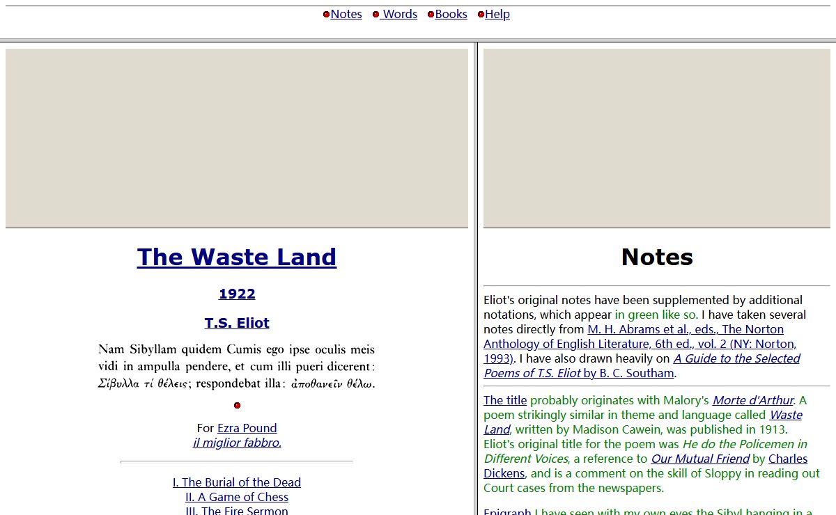 The Waste Land by T.S. Eliot as hypertext