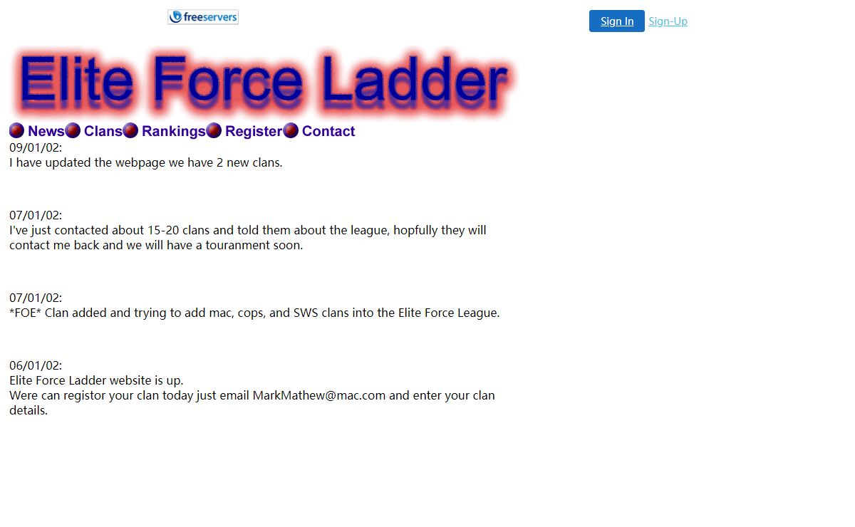 Elite Force Ladder News