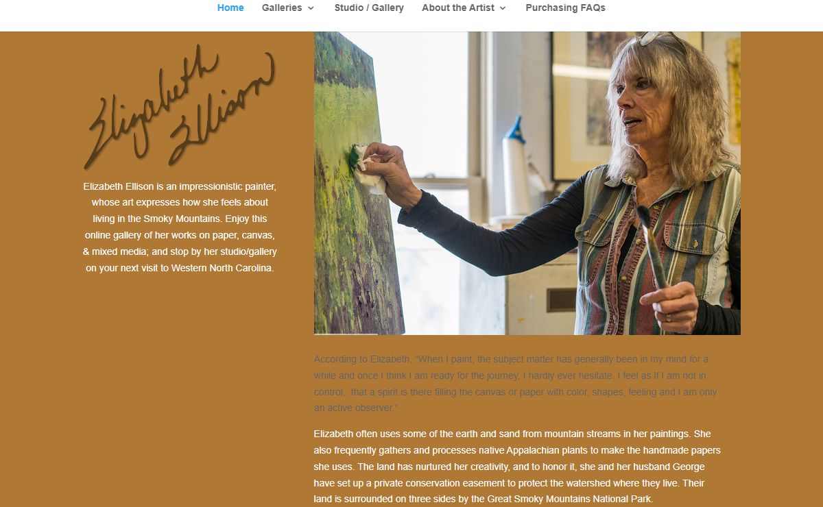 Elizabeth Ellison - Bryson City NC Art Gallery - Smoky Mountains