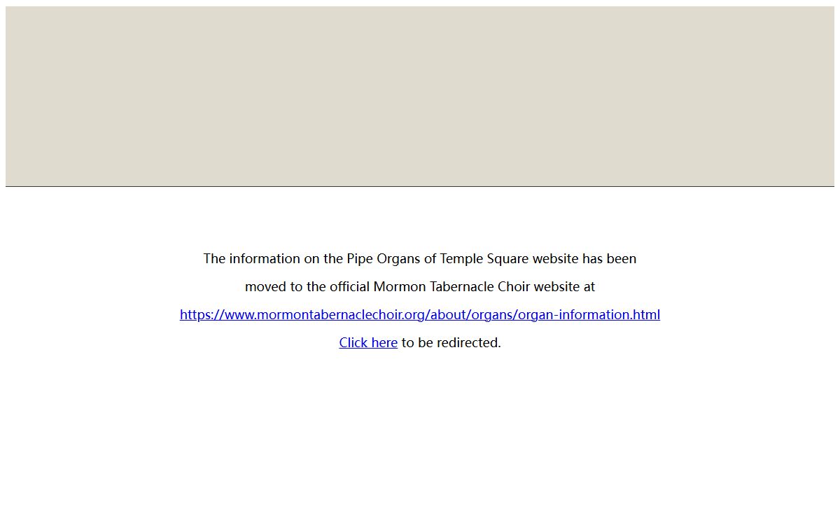 The information on the Pipe Organs of Temple Square website has been