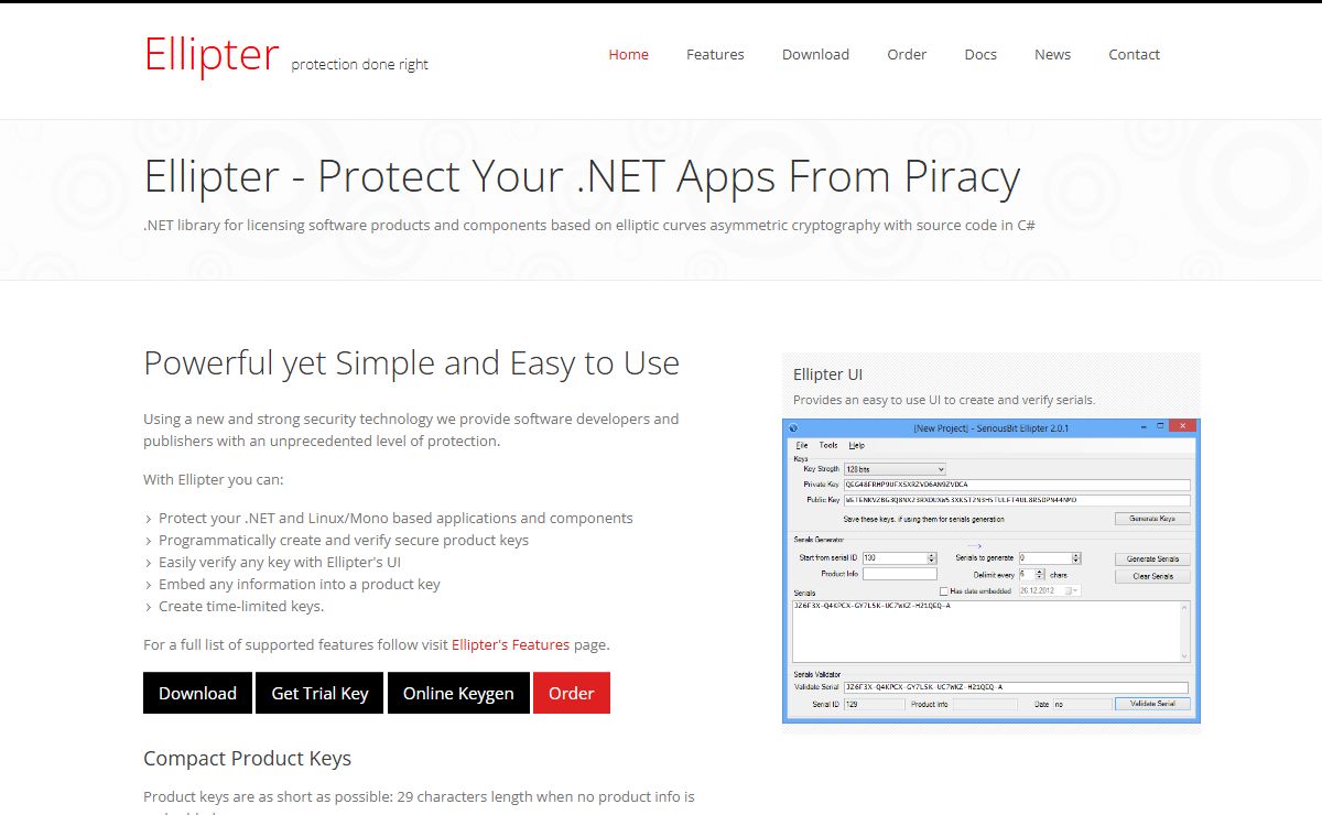 Ellipter - .NET C# Licensing Library and Product Keys based on Elliptic Curves Asymmetric Cryptography