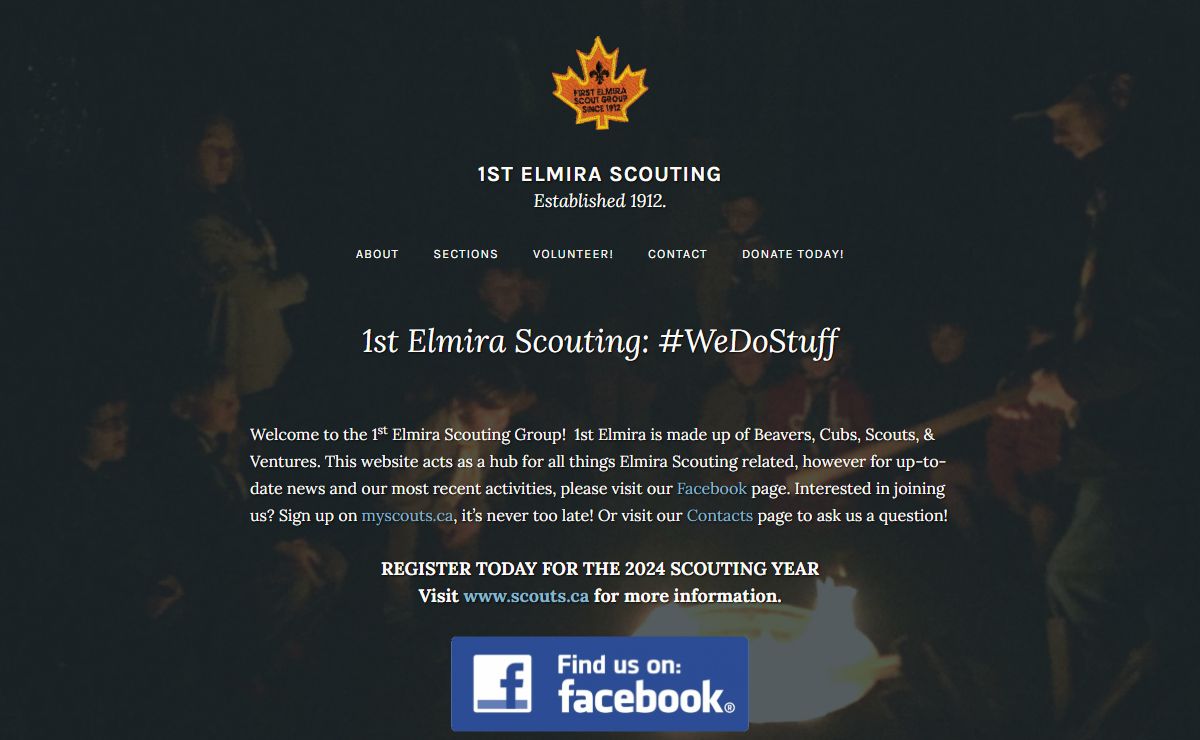 1st Elmira Scouting – Established 1912.