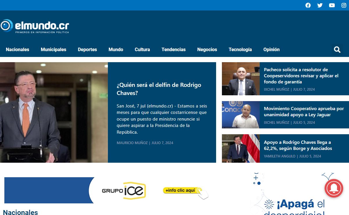 Diario Digital El Mundo CR - Primeros en información política