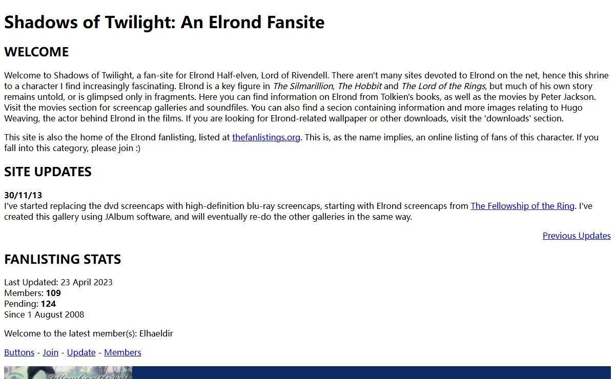 Shadows of Twilight: An Elrond Fansite