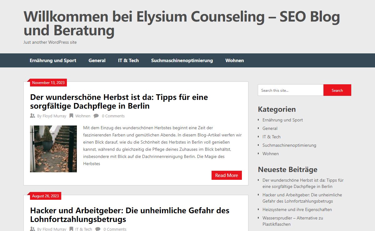 Willkommen bei Elysium Counseling - SEO Blog und Beratung - Just another WordPress site