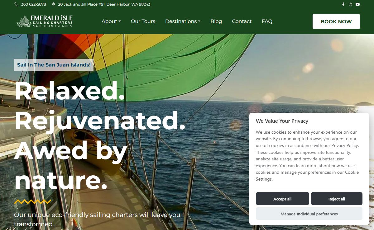 Sailing In The San Juan Islands - Emerald Isle Sailing Charters