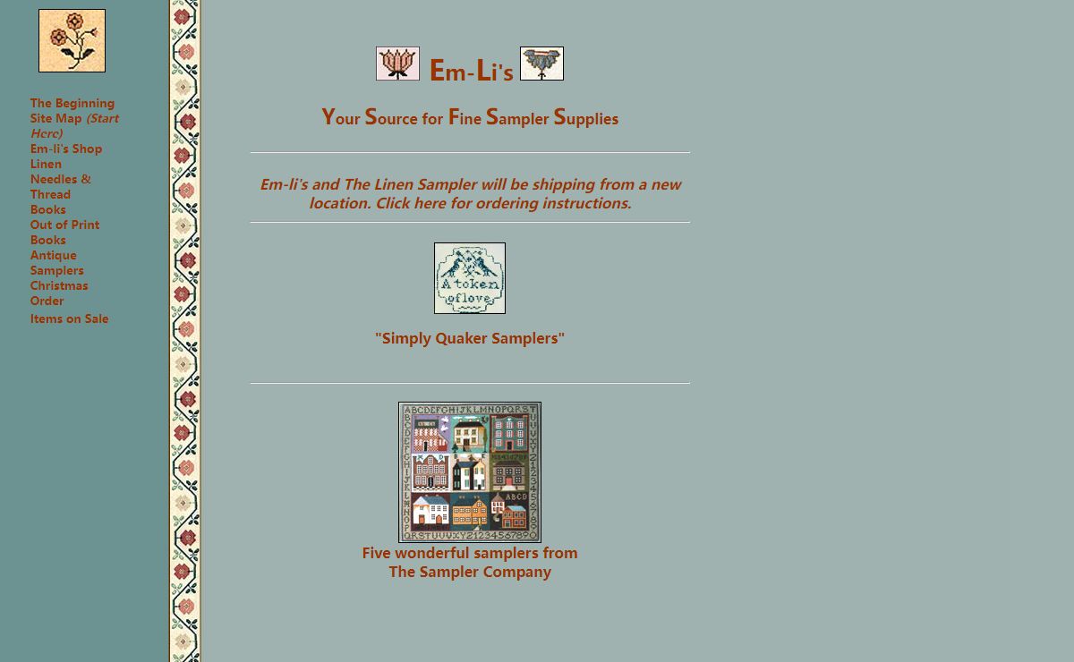 Em-Li's Fine Sampler Supplies - Home Page