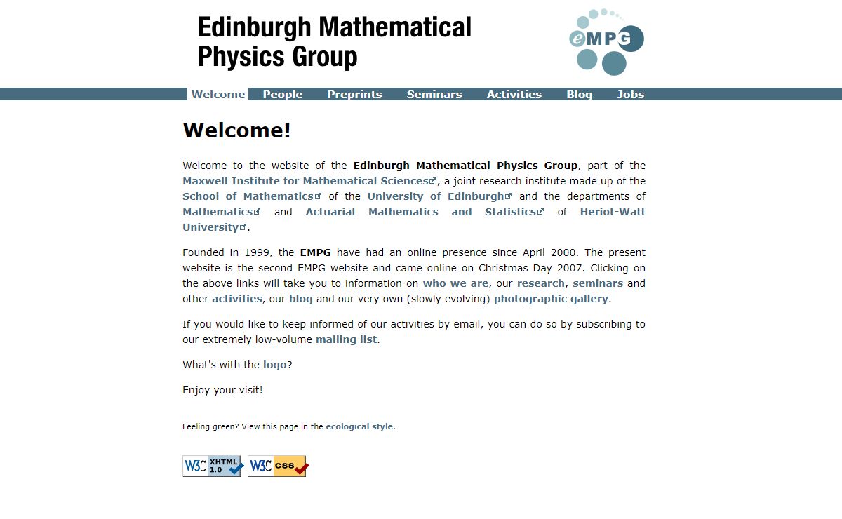 Edinburgh Mathematical Physics Group | Welcome
