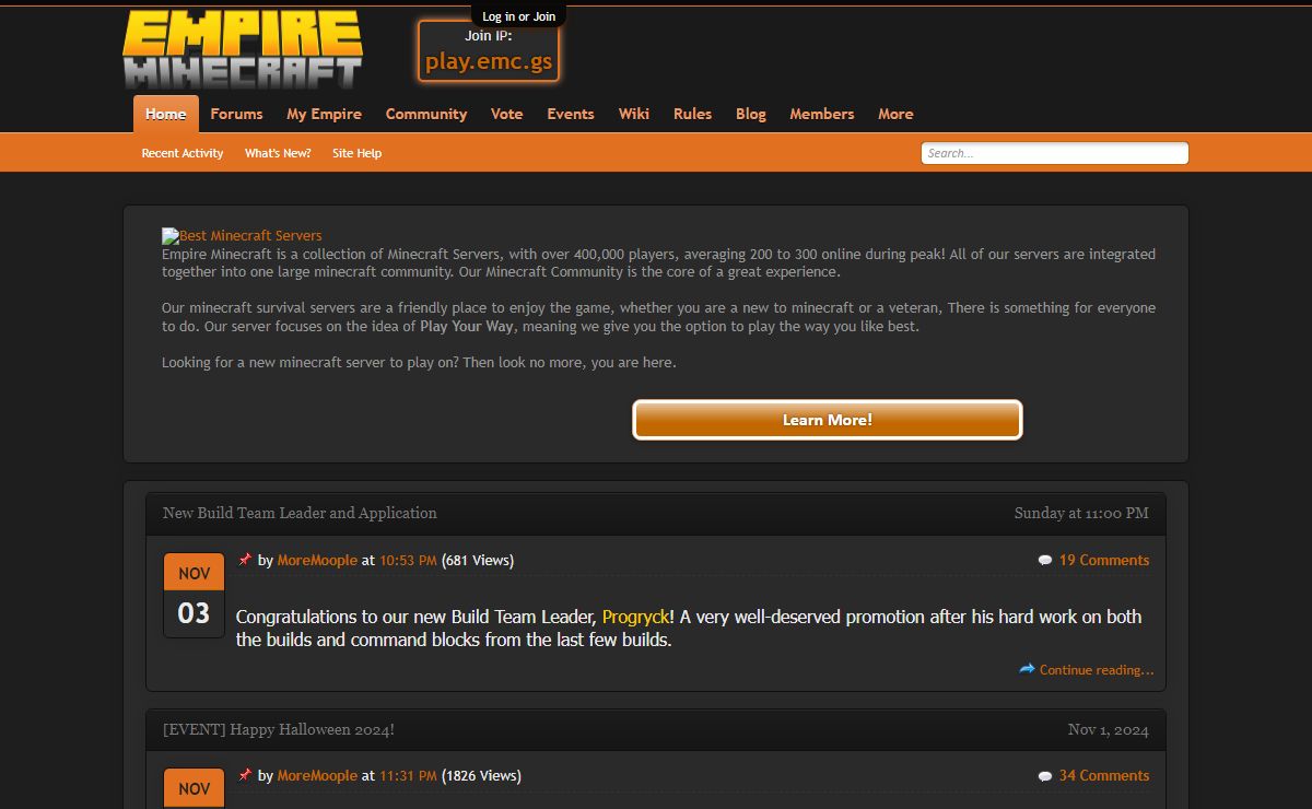 Empire Minecraft | Best Minecraft Servers | Empire Minecraft