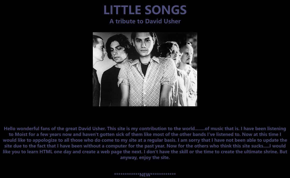 Little Songs: A tribute to David Usher