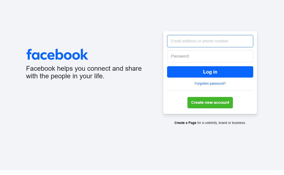 Facebook – log in or sign up