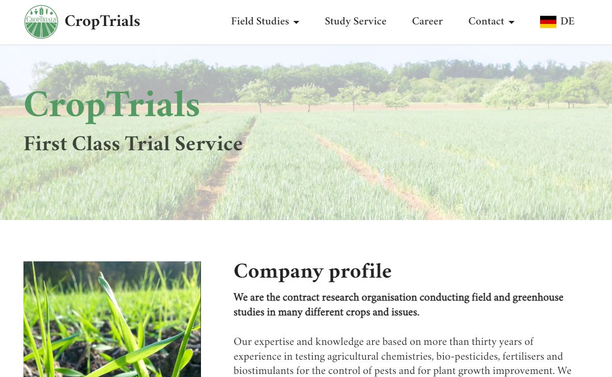 CropTrials Home - First Class Trial Service