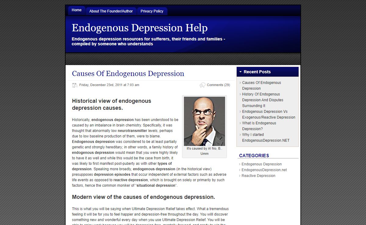 Endogenous Depression Help
