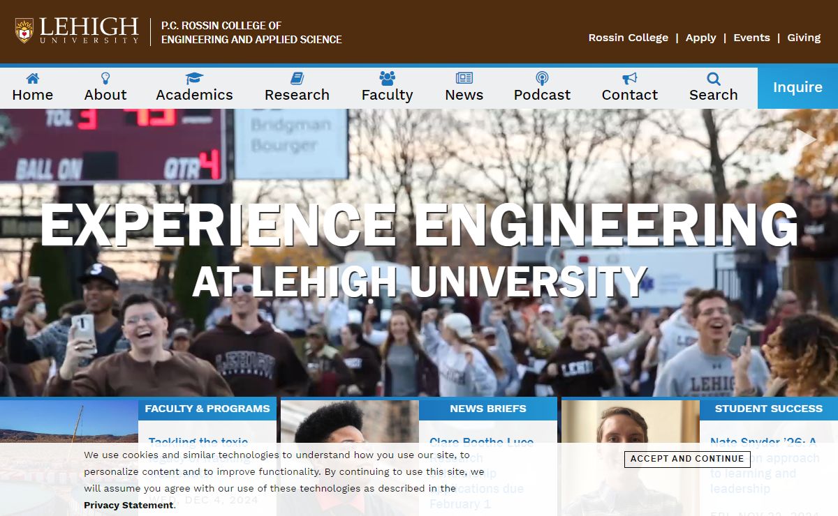 P.C. Rossin College of Engineering & Applied Science | Lehigh University