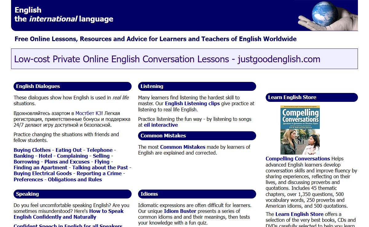Free online English lessons, resources and advice for learners and teachers of English