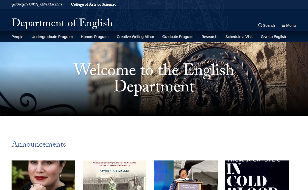 Department of English | Georgetown University