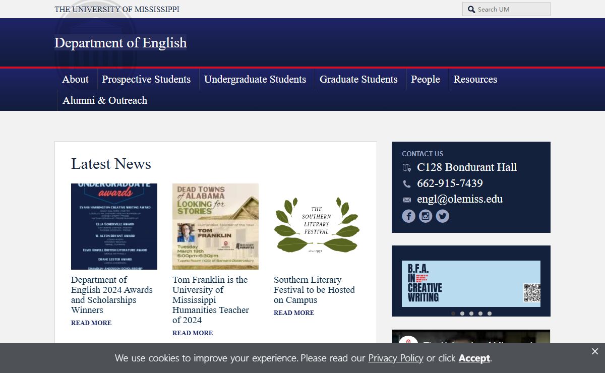 Department of English | Ole Miss