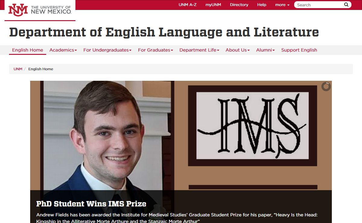Department of English Language and Literature | The University of New Mexico