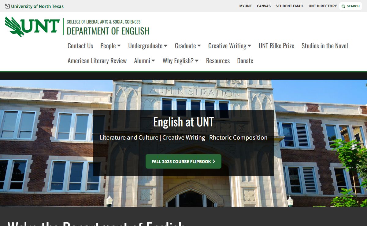 English at UNT Homepage | University of North Texas