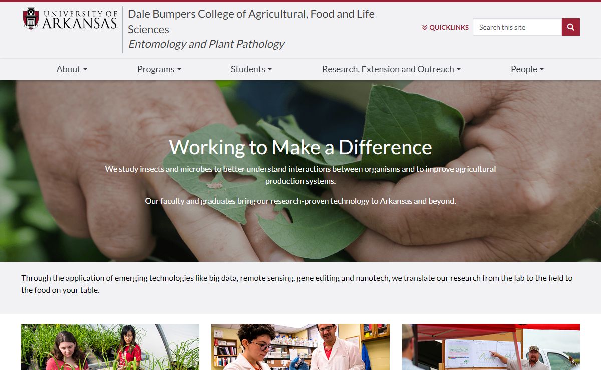 Home | Entomology and Plant Pathology | University of Arkansas