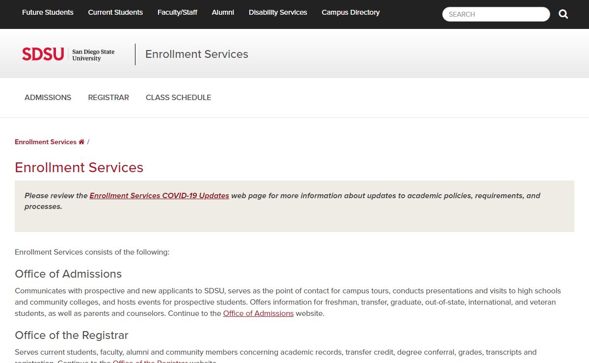 Enrollment Services | Enrollment Services | SDSU