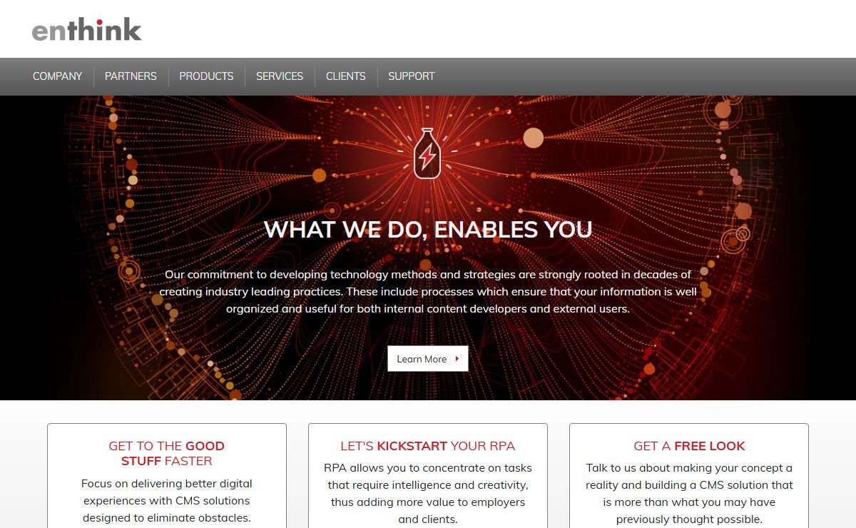 Enthink: Experts in Adobe AEM (CQ5), Sitecore, Optimizely, OpenText WSM (RedDot), and Nintex RPA