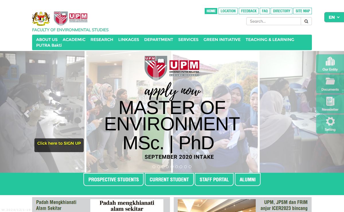 HOME | FACULTY OF ENVIRONMENTAL STUDIES
