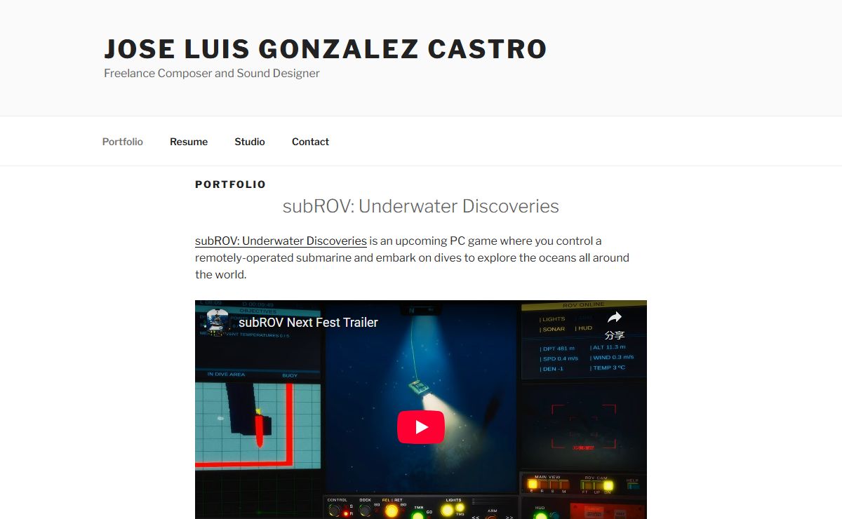 Jose Luis Gonzalez Castro – Freelance Composer and Sound Designer