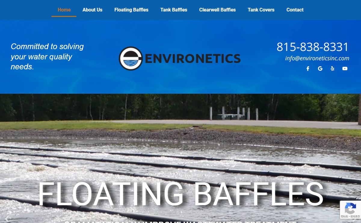 Environetics Inc. - Custom Clearwell, Floating and Tank Baffles.
