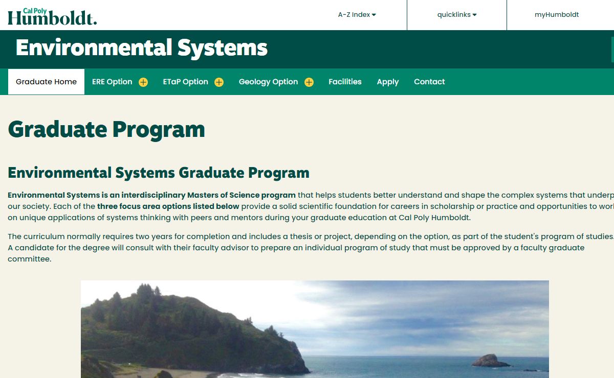 Graduate Program | Environmental Systems