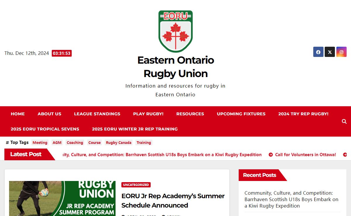 Eastern Ontario Rugby Union – Information and resources for rugby in Eastern Ontario
